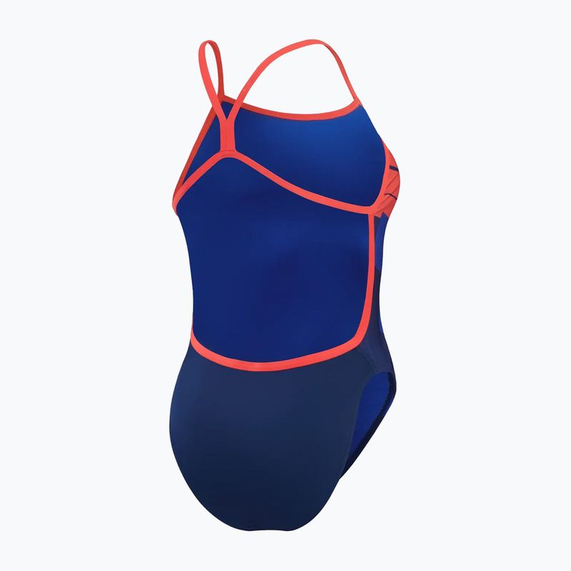 Speedo Placement Digital Vback Damen Badeanzug cerulean blau/true cobalt/watermelon/weiß 3