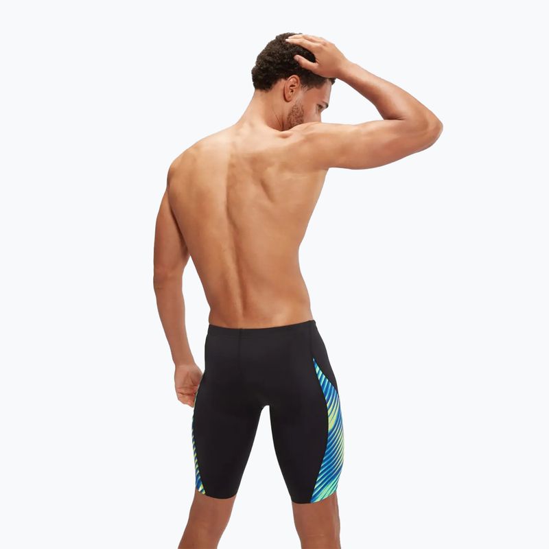 Speedo Allover Digital V-Cut Herren Badehose schwarz/true cobalt 6