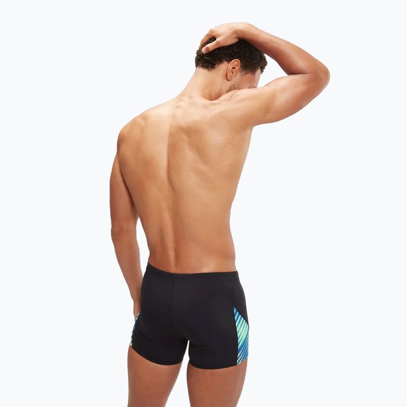 Herren Speedo Allover Digital V-Cut Aquashort Schwimm-Boxershorts schwarz/true cobalt