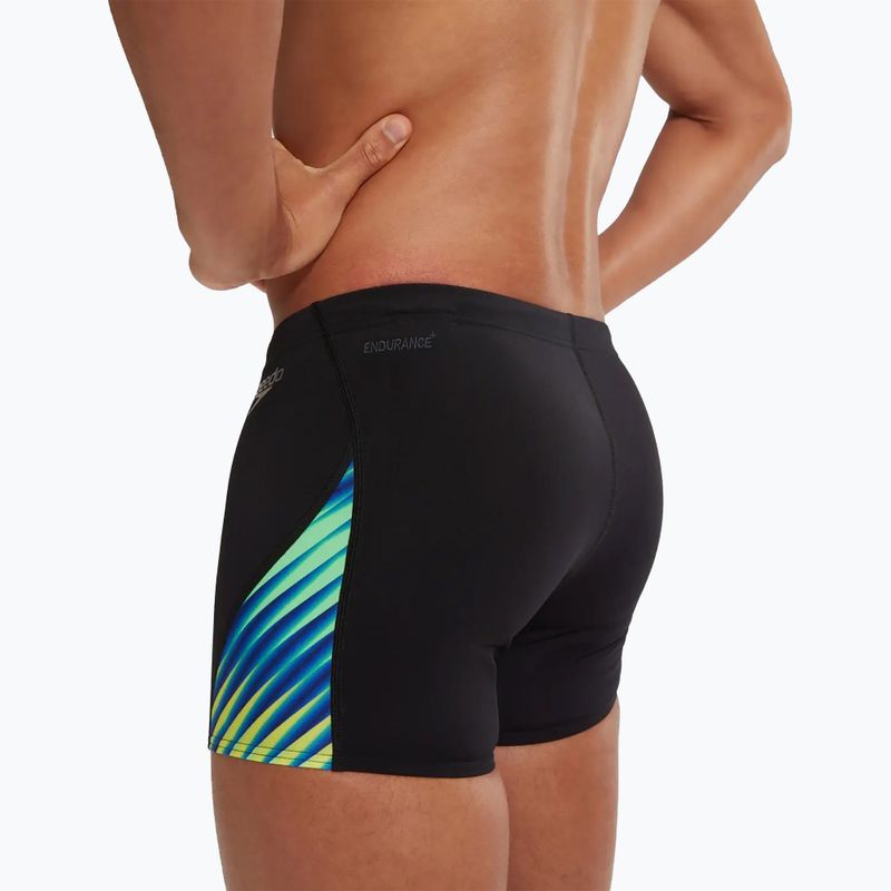Herren Speedo Allover Digital V-Cut Aquashort Schwimm-Boxershorts schwarz/true cobalt