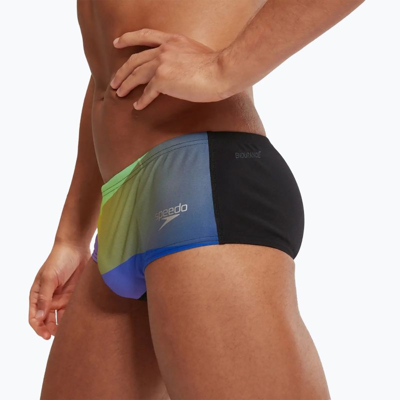 Herren Speedo Allover Digital Brief Schwimmslip schwarz/lila 7