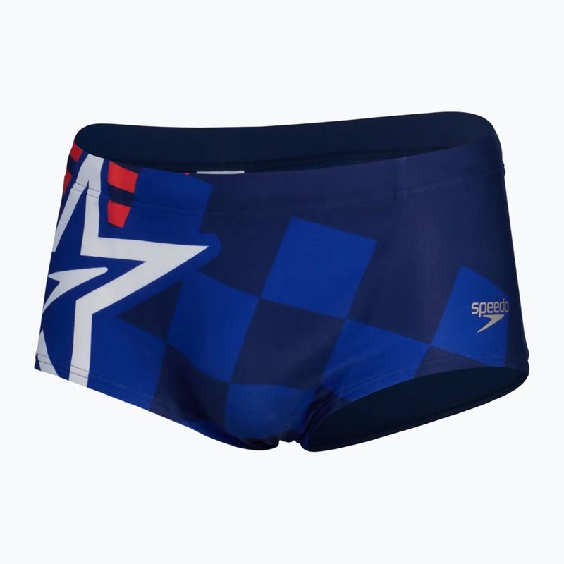 Herren Speedo Placement Digital Brief cerulean blau/true cobalt/watermelon/weiß Badeshorts