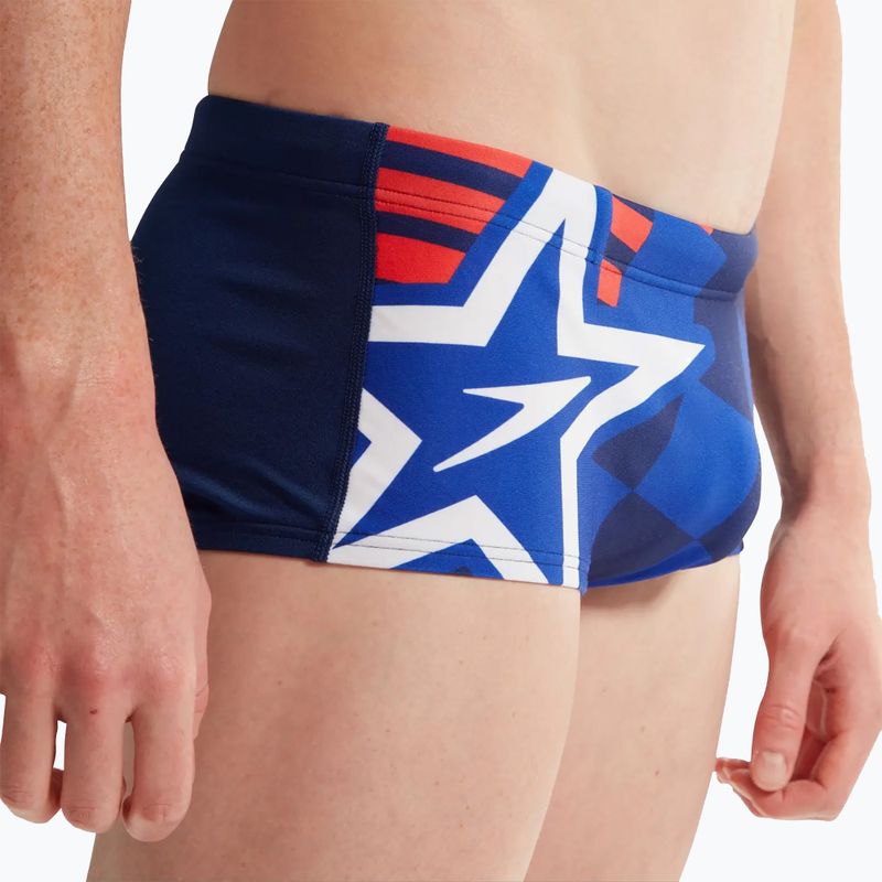 Herren Speedo Placement Digital Brief cerulean blau/true cobalt/watermelon/weiß Badeshorts 8