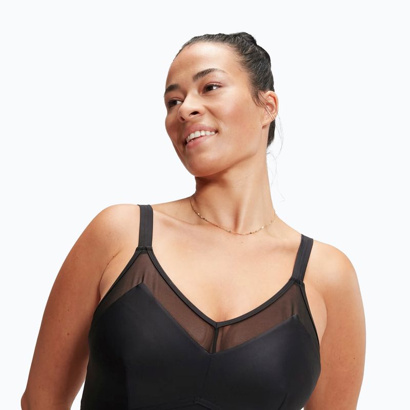 Speedo Shaping Mesh Detail Ein Stück Badeanzug Schwarz 4