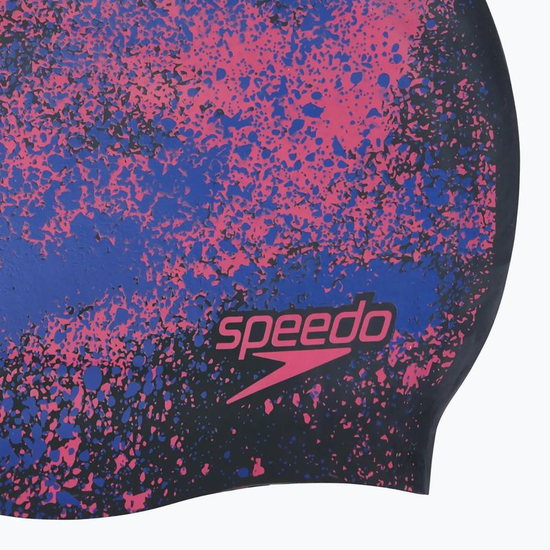 Speedo Reversible Slogan Junior Starburst true cobalt/flare pink Kinder Badekappe 5