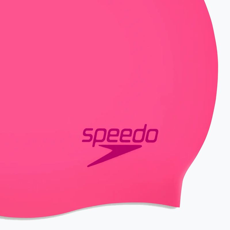 Speedo Plain Moulded Silicone Junior flare rosa/Weinbeere Badekappe 3