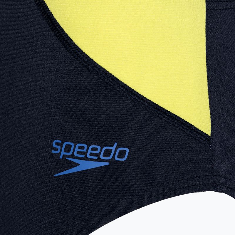 Speedo Colourblock Highneck Crossback Badeanzug true navy/sevres blue/lemon drizzle 3