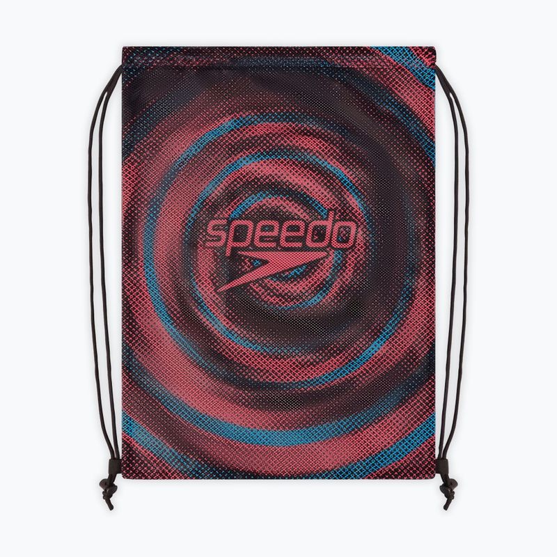 Speedo Printed Mesh Schwimmtasche schwarz/blau/sirenrot