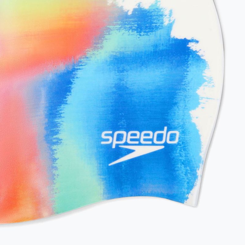 Speedo Digital Printed weiß/kornblau/nektarine Badekappe 3