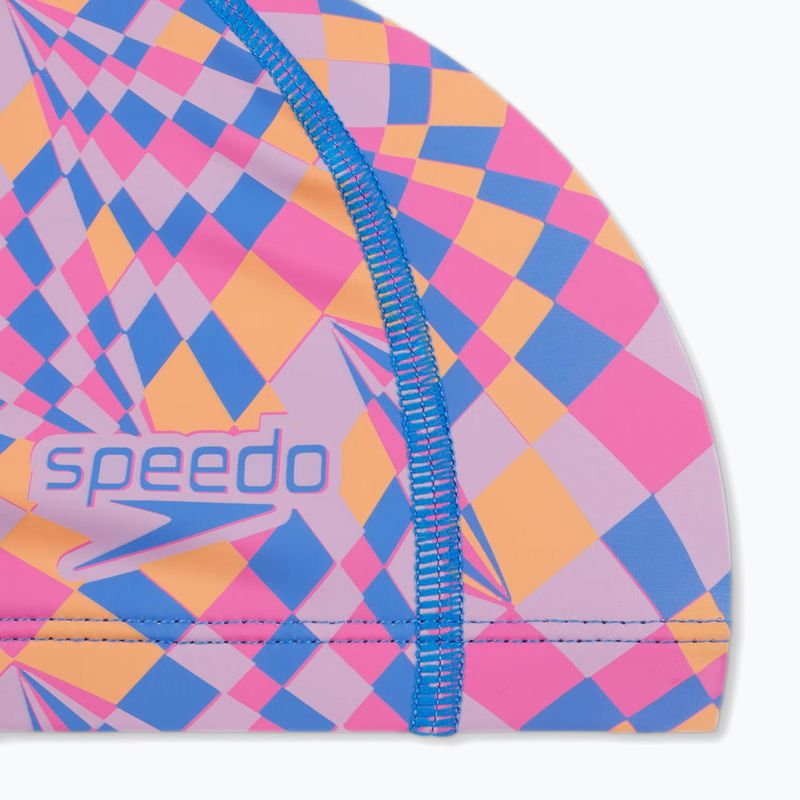 Speedo Printed Pace Kinderschwimmkappe peony pink/nectarine/kiki pink 2