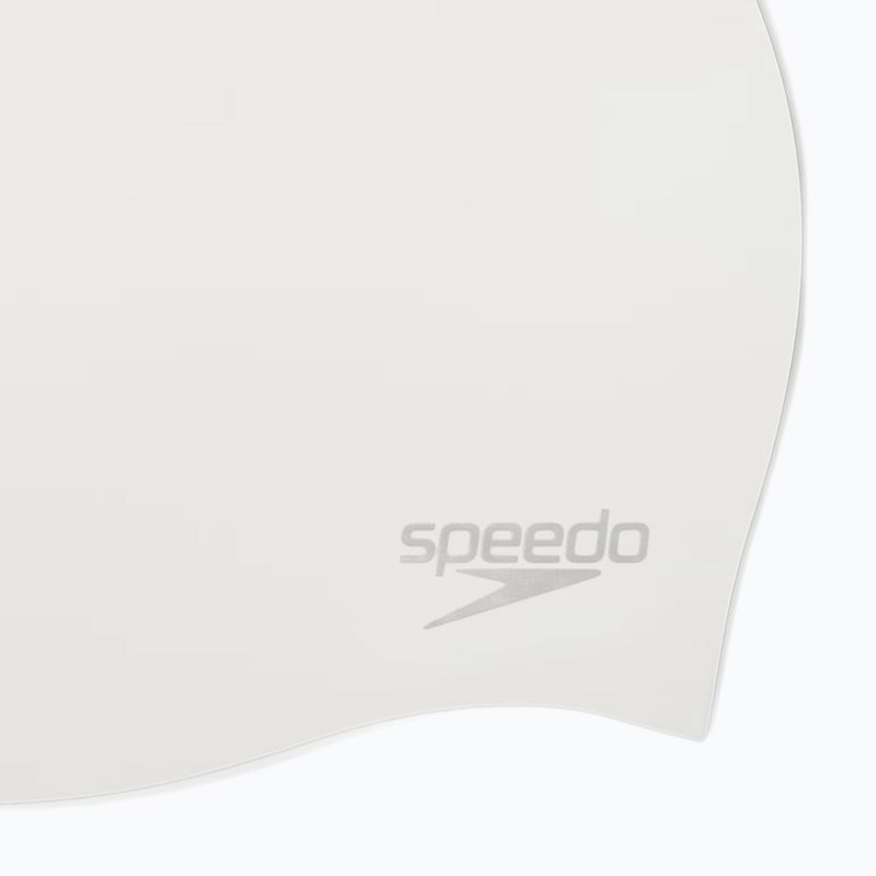 Speedo Plain Moulded Silicone Badekappe weiß/silber 3