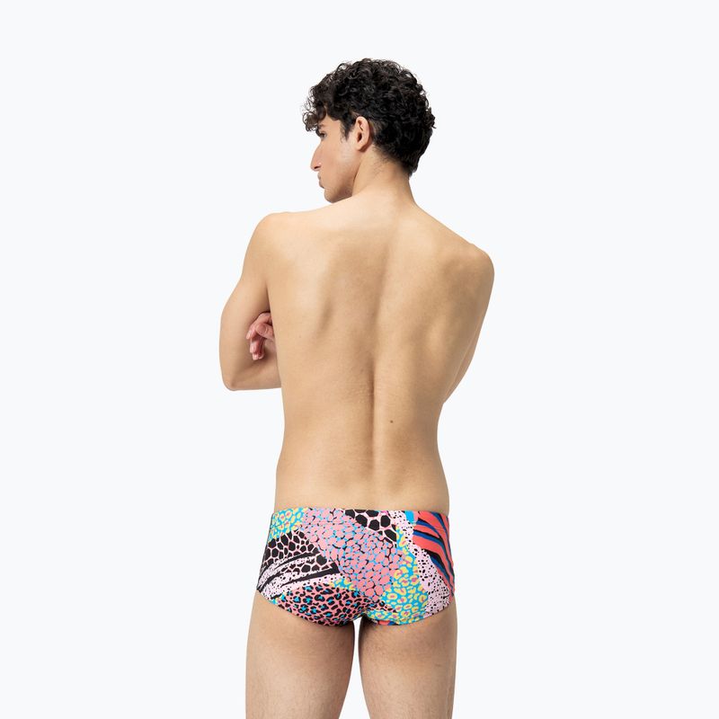 Badehose Herren Speedo 13.5 cm Allover Training Club Brief black/matcha green/siren red 3