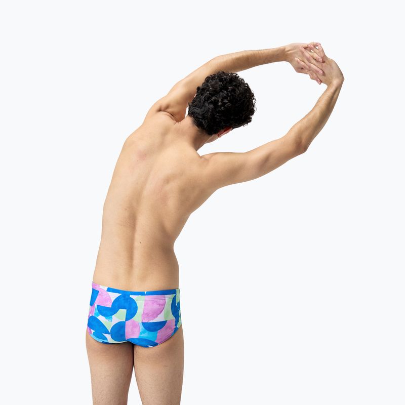 Badehose Herren Speedo 13.5 cm Allover Training Club Brief punch blue/kiki pink 3