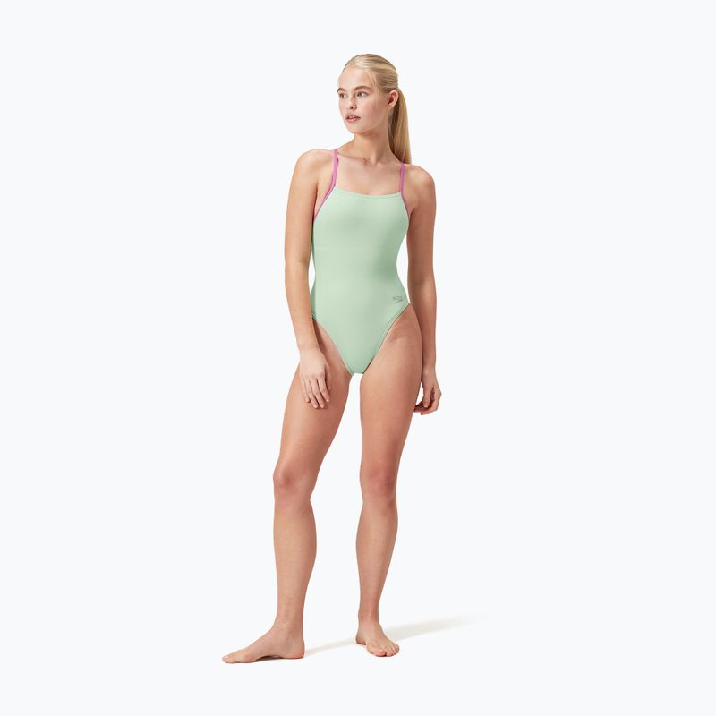 Einteiliger Schwimmanzug Speedo Solid Lattice Tie-Back matcha green 7