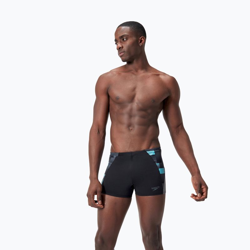 Badehose Herren Speedo Endurance+ MAX Splice Aquashort black/usa charcoal/marine 5