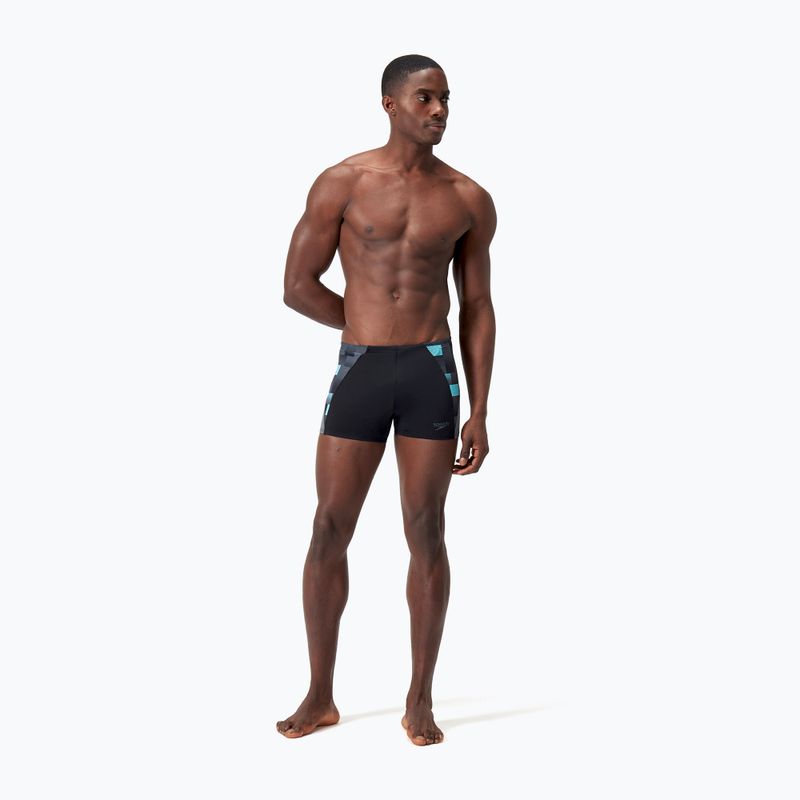 Badehose Herren Speedo Endurance+ MAX Splice Aquashort black/usa charcoal/marine 6