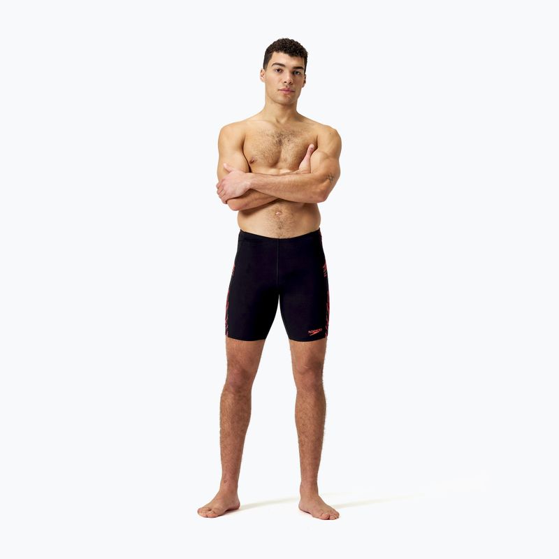 Schwimm-Jammer Herren Speedo Tech Panel Jammer black/siren red/usa charcoal 2