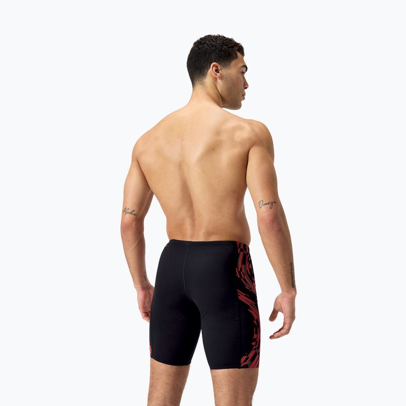 Schwimm-Jammer Herren Speedo Tech Panel Jammer black/siren red/usa charcoal 3