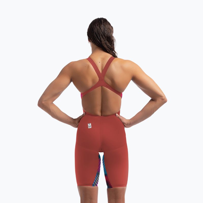 Damen-Einteiler Speedo Fastskin LZR Pure Valor 2.0 Openback Kneeskin flame red/picton blue 7