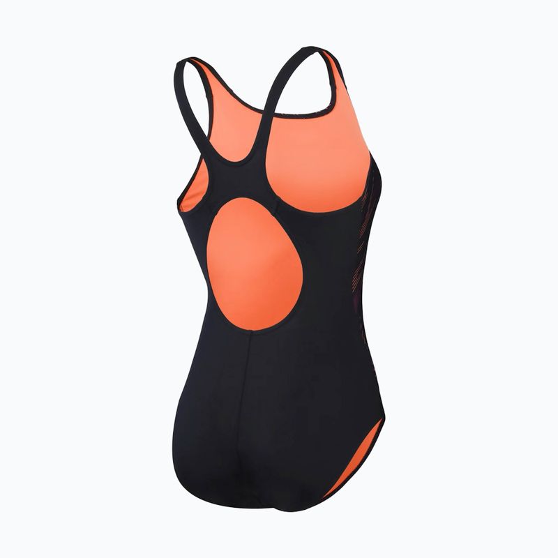 Speedo HyperBoom Placement Muscleback schwarz/sirenrot/plum dandy einteiliger Badeanzug 2