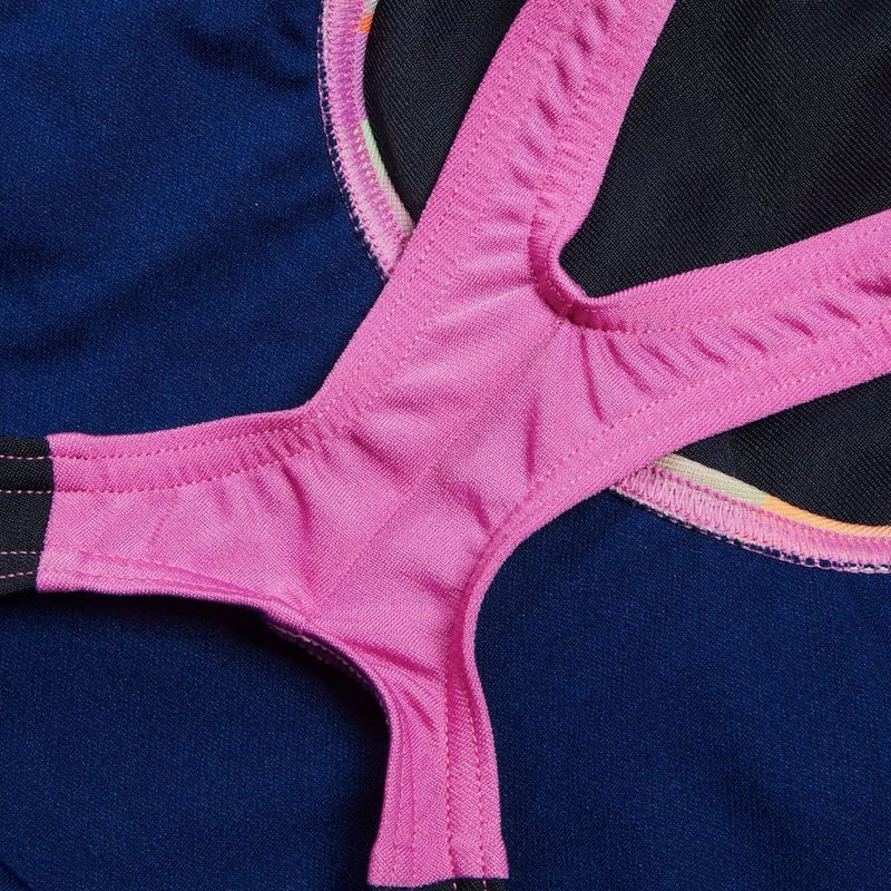 Speedo Digital Placement Splashback einteiliger Badeanzug für Kinder true navy/kikiki pink/siren rot/matcha 4