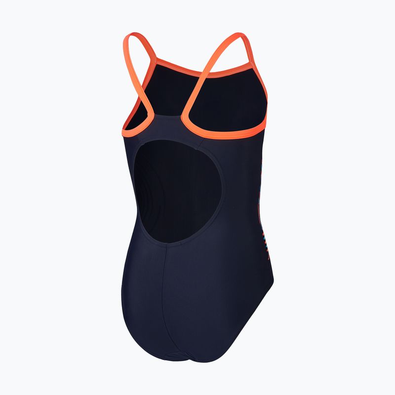 Einteiliger Schwimmanzug Kinder Speedo Platisol Placement Thinstrap Muscleback true navy/siren red/picton 2