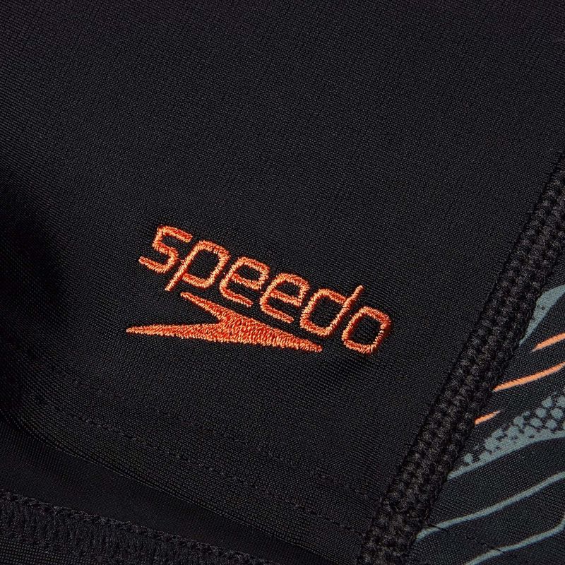 Speedo HyperBoom Panel Kinder-Schwimmunterhose Aquashort schwarz/grün/nectarine 4