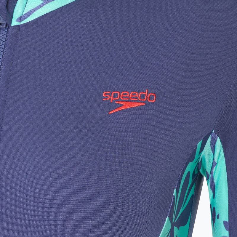 Einteiler Badeanzug Damen Speedo Long Sleeve Panel hapuna blue 3