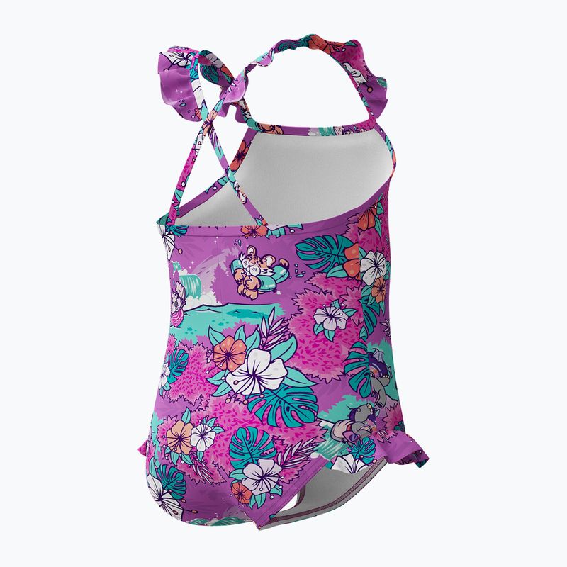 Einteiler Badeanzug Kinder Speedo Learn To Swim Printed Frill Thinstrap neon violet 2