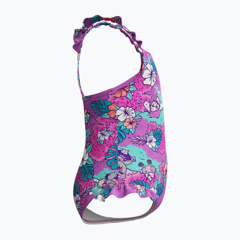 Einteiler Badeanzug Kinder Speedo Learn To Swim Printed Frill Thinstrap neon violet 4