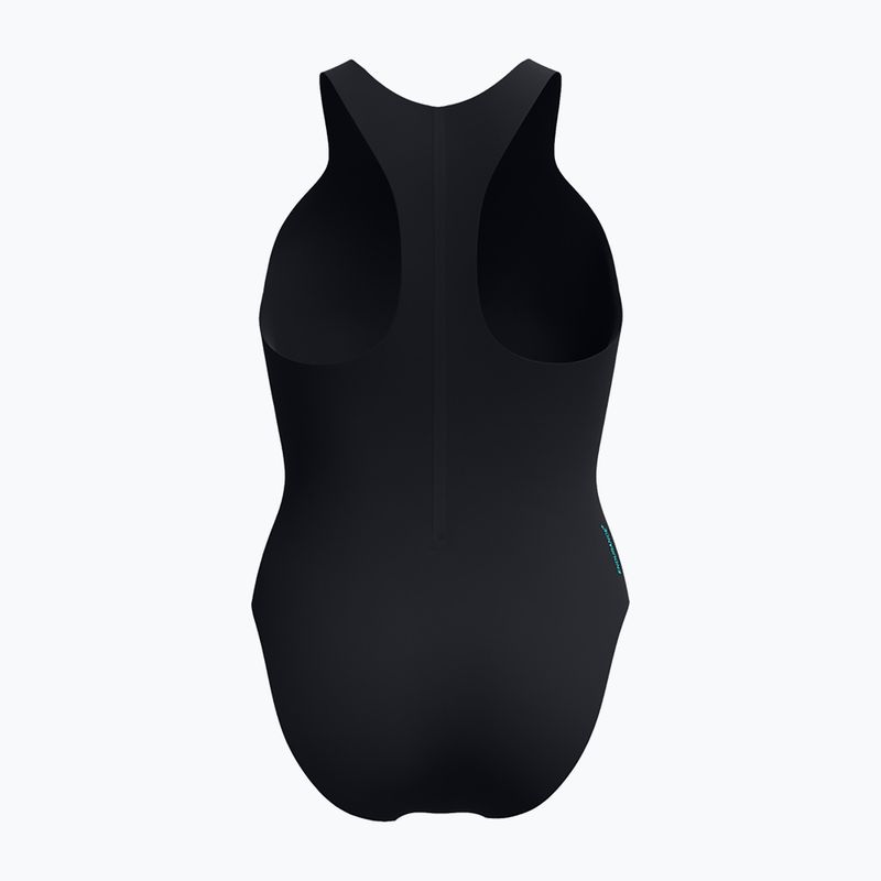 Speedo Racer Zip einteiliger Badeanzug für Damen mit integriertem Bade-BH anthrazit anthrazit 2