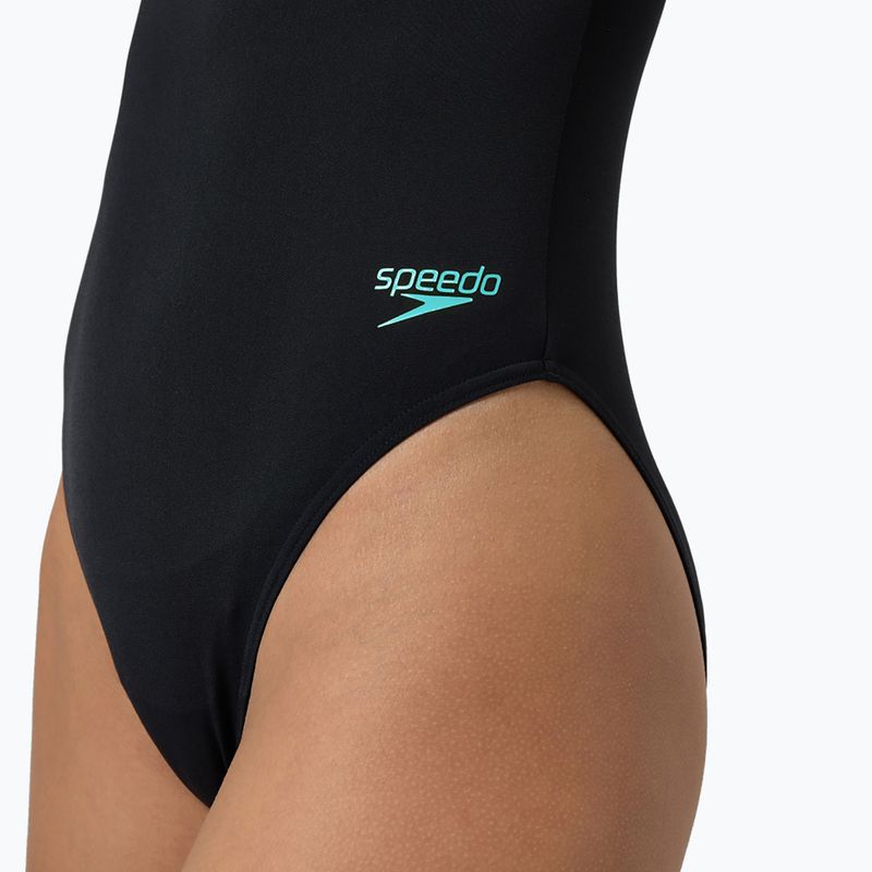 Speedo Racer Zip einteiliger Badeanzug für Damen mit integriertem Bade-BH anthrazit anthrazit 10