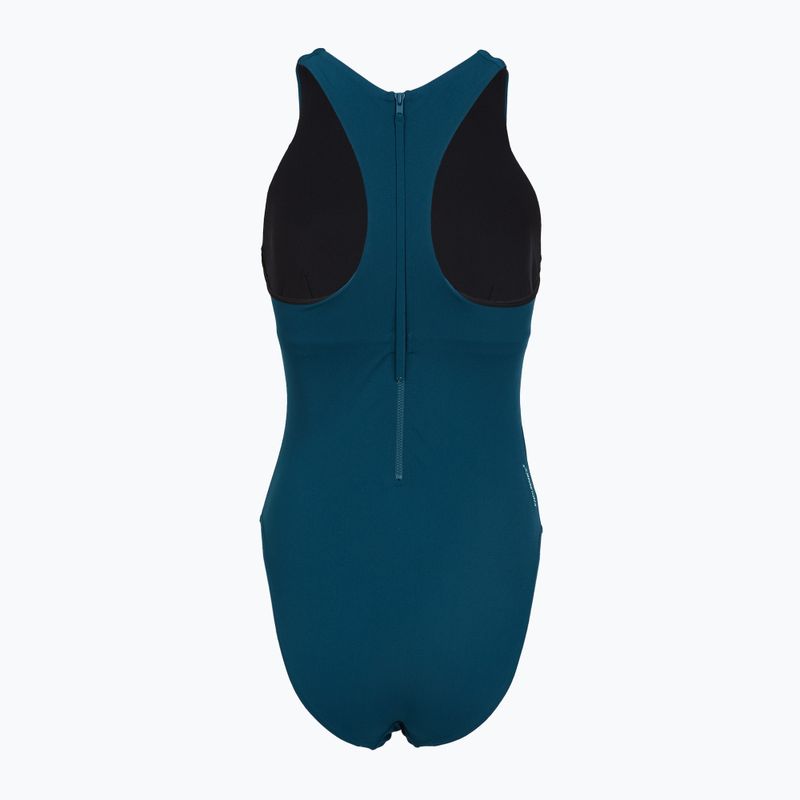 Damen-Einteiler Badeanzug Speedo Racer Zip with Built in Swim Bra dark teal 2
