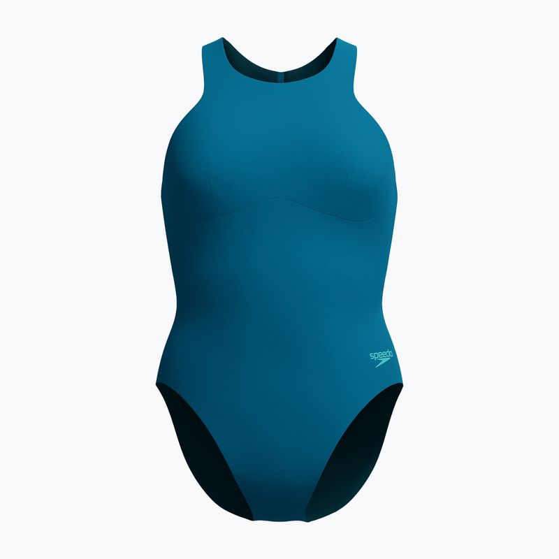 Damen-Einteiler Badeanzug Speedo Racer Zip with Built in Swim Bra dark teal 7