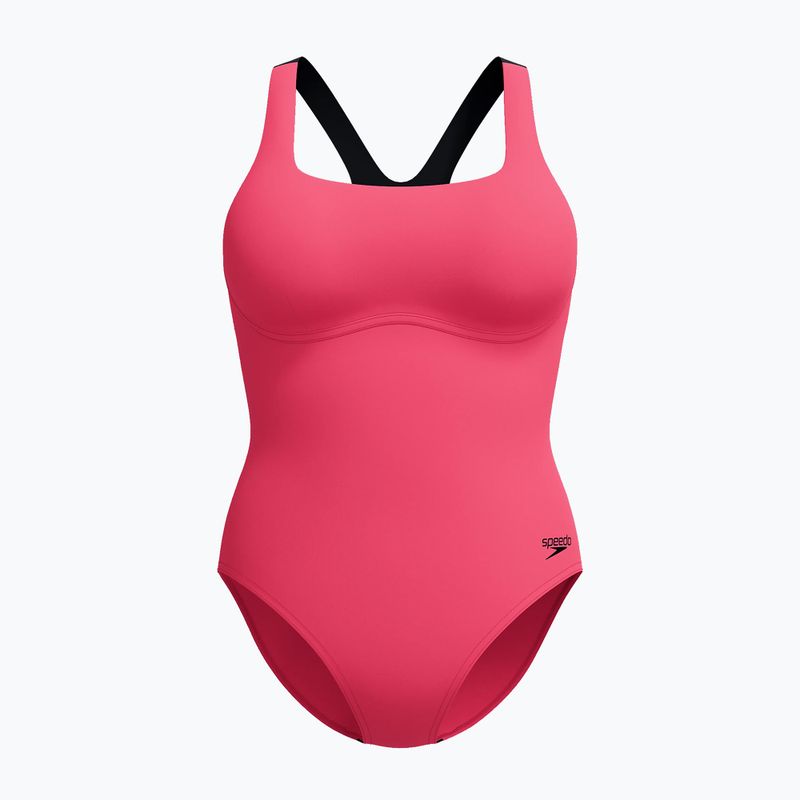 Damen-Einteiler Badeanzug Speedo Flex Band with Swim Bra raspbery fill/vermilion/punch 7