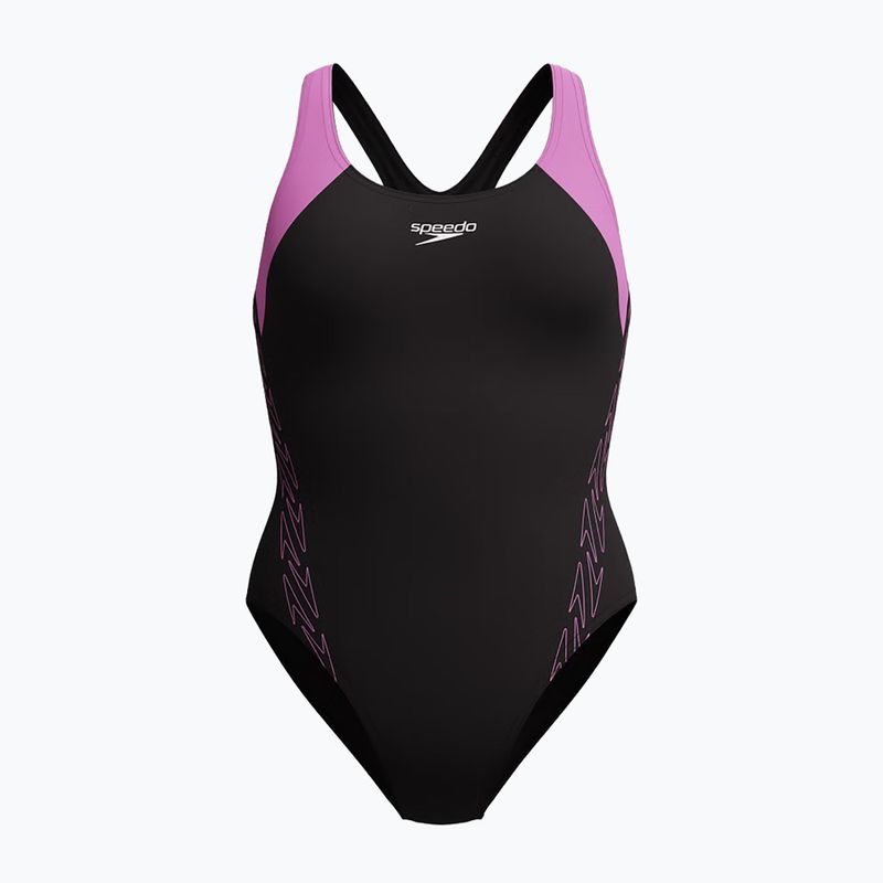 Damen Badeanzug Speedo HyperBoom Splice Racerback neon violet
