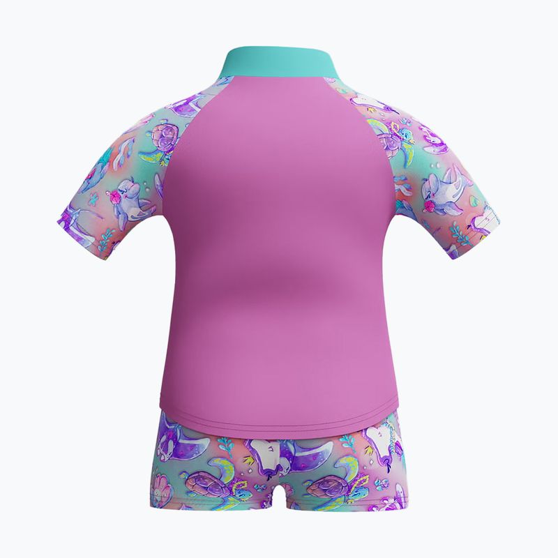 Zweiteiliger Badeanzug für Kinder Speedo Digital Rash Top Set neon violet 2