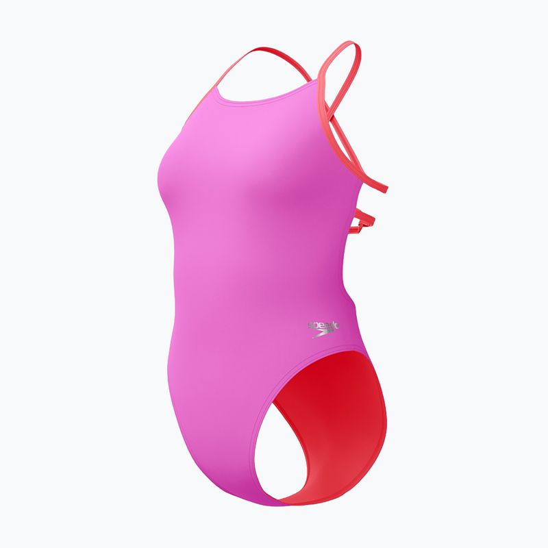 Damen Badeanzug Speedo Solid Lattice Tie-Back neon violet 3