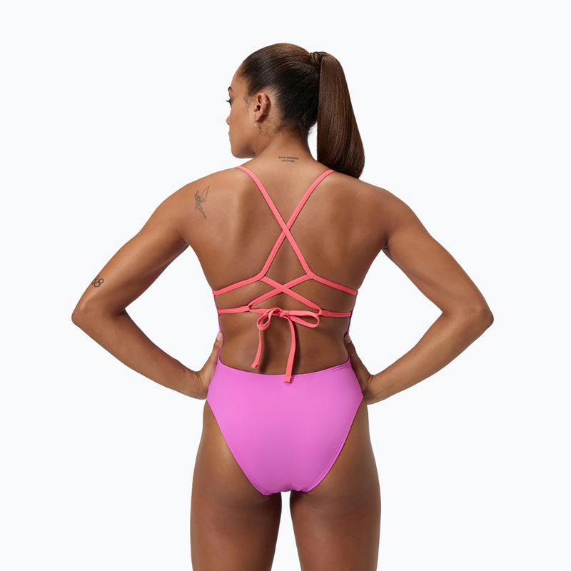 Badeanzug Damen Speedo Solid Lattice Tie-Back neon violet 7