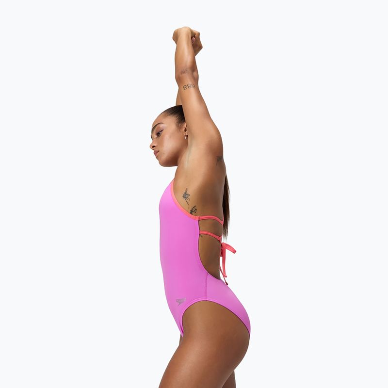 Badeanzug Damen Speedo Solid Lattice Tie-Back neon violet 8