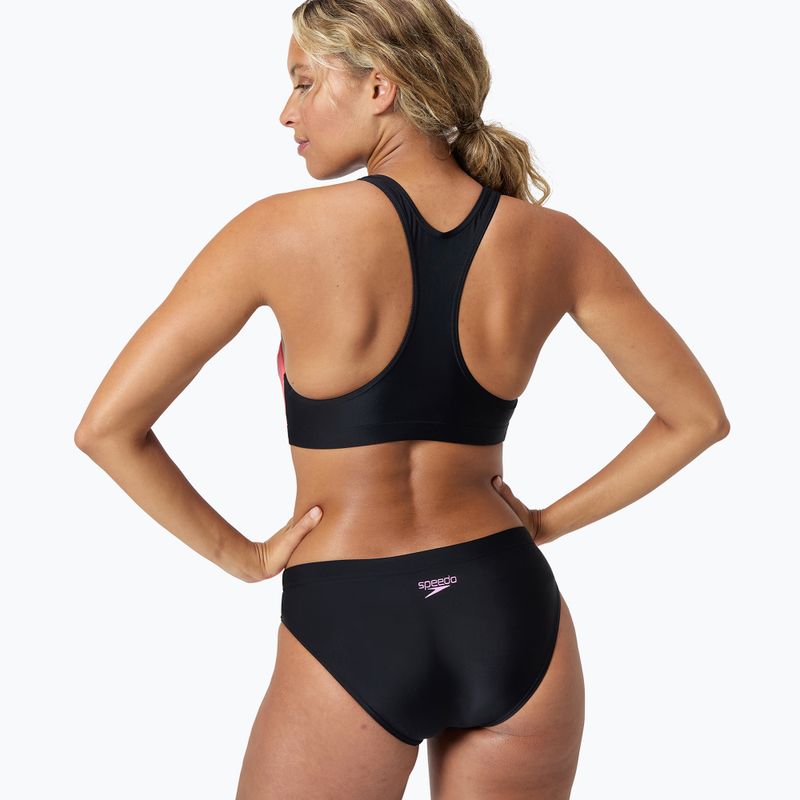 Speedo Colourblock Splice 2.0 Zweiteiliger Badeanzug für Damen in Neon-Violett 2