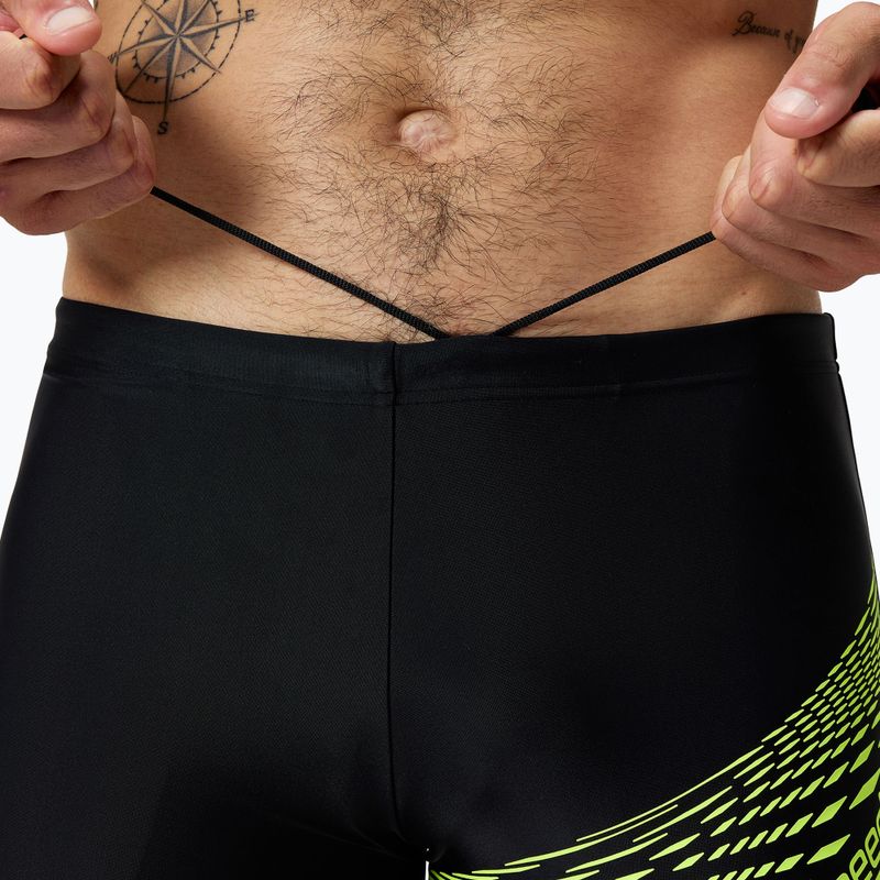 Schwimm-Boxershorts Herren Speedo Medley Logo Aquashort black/hyper yellow 4