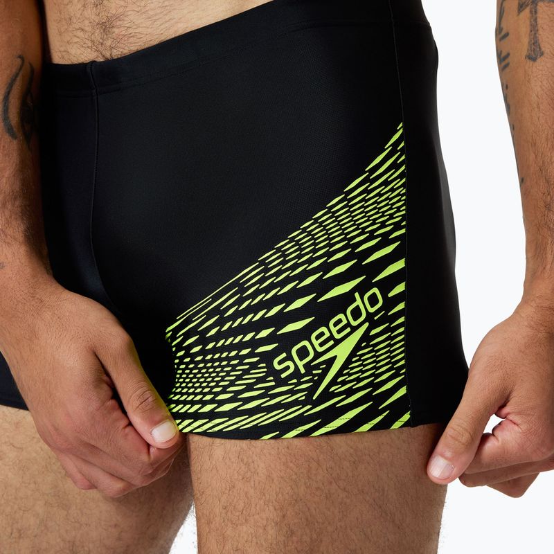 Schwimm-Boxershorts Herren Speedo Medley Logo Aquashort black/hyper yellow 3