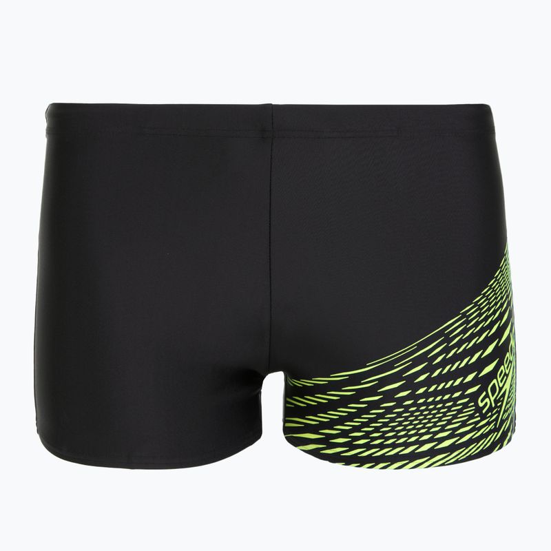 Schwimm-Boxershorts Herren Speedo Medley Logo Aquashort black/hyper yellow