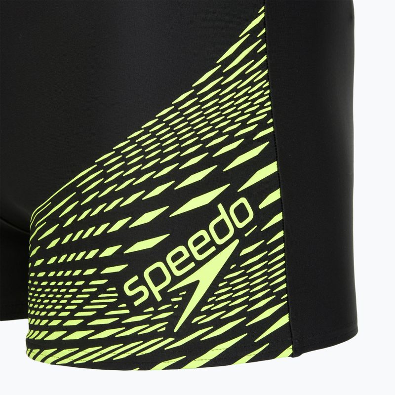 Schwimm-Boxershorts Herren Speedo Medley Logo Aquashort black/hyper yellow 3