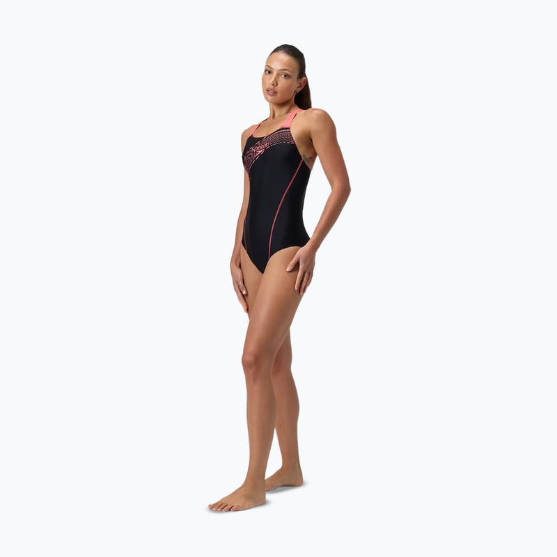 Damen-Einteiler Badeanzug Speedo Medley Logo Medalist coral sands 6