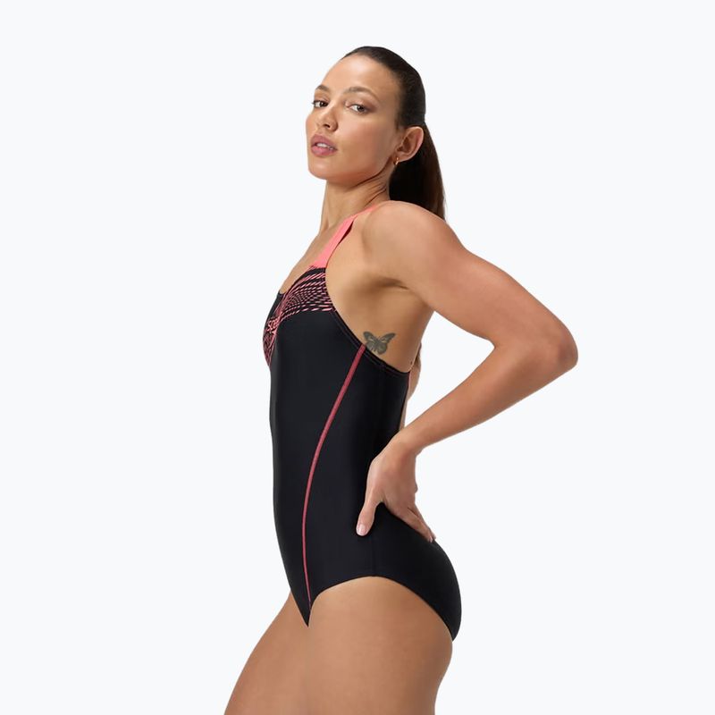 Damen-Einteiler Badeanzug Speedo Medley Logo Medalist coral sands 8