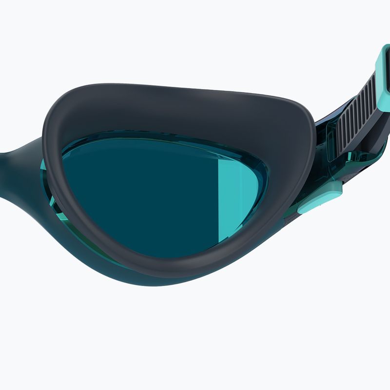 Speedo Biofuse 2.0 Mirror Schwimmbrille für Damen, dunkelgrau / kobalt / smaragdgrüner Spiegel 6