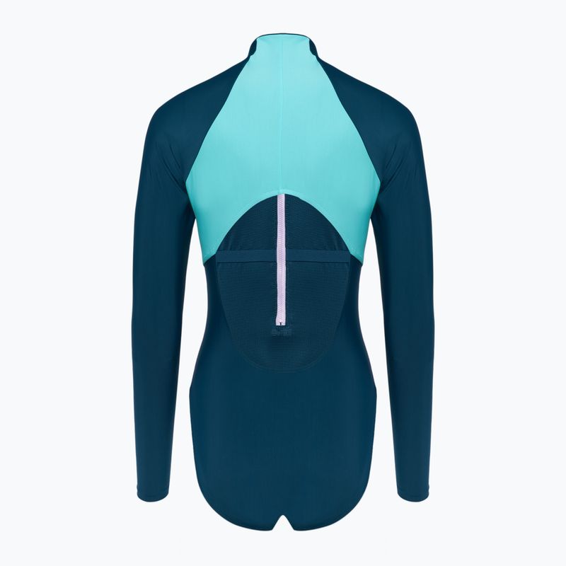 Speedo einteiliger Badeanzug Zip Colorblock dunkelgrün 2