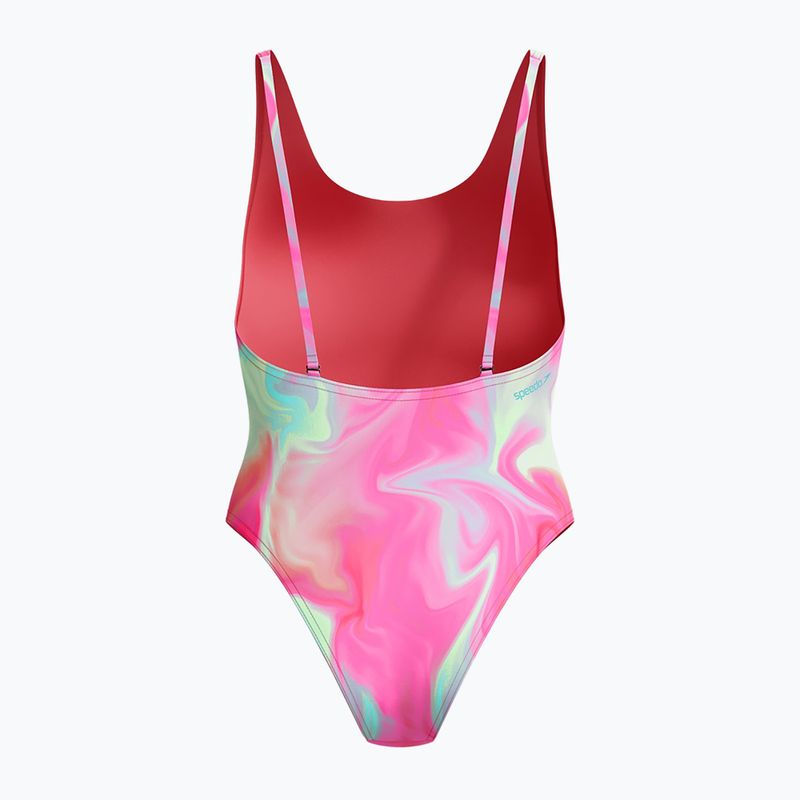 Damen-Einteiler Badeanzug Speedo Flu3nte Printed Convertible coral sands 2